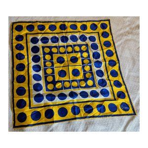 Vera Neumann Yellow & Blue Dot Scarf